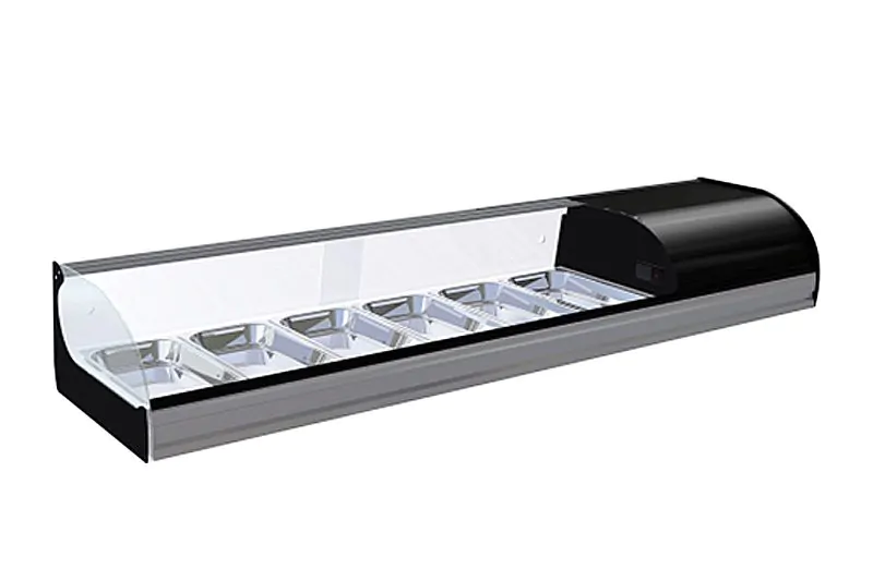 Vitrina refrigerada con 6 cubetas GN 1/3 x 40 incluidas