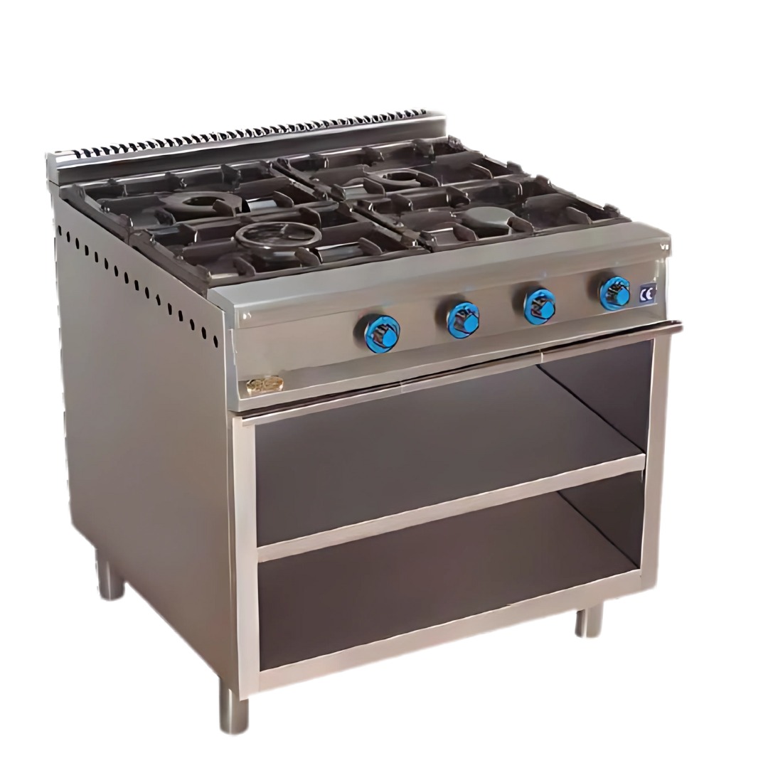 Cocina a gas con horno, estante o sobremesa de 4 fuegos 30.50 Kw