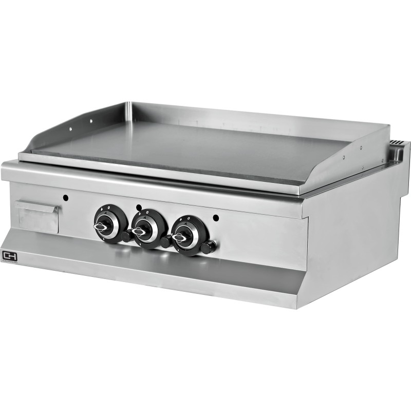 Fry tops a gas sobremesa liso acero rectificado 12 mm